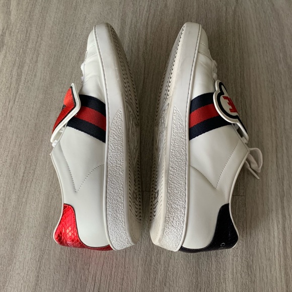 Gucci Ace Blind For Love With Removable Patches Leather Sneaker Size US 8,5 - Picture 14 of 14